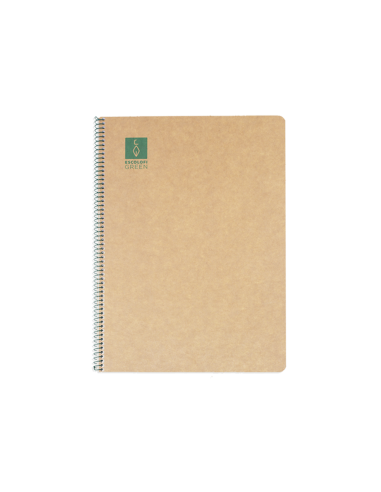 CUADERNO ESPIRAL DIN-A4 RECICLADO FSC 50 HOJAS 80G. LISO. GREEN ESCOLOFI 130200804