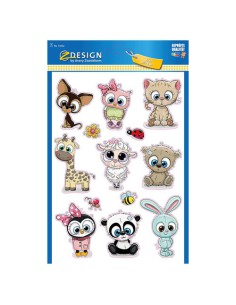 SOBRE CON 1 HOJA 150X120MM Y 13 PEGATINAS ANIMALES AVERY 53252