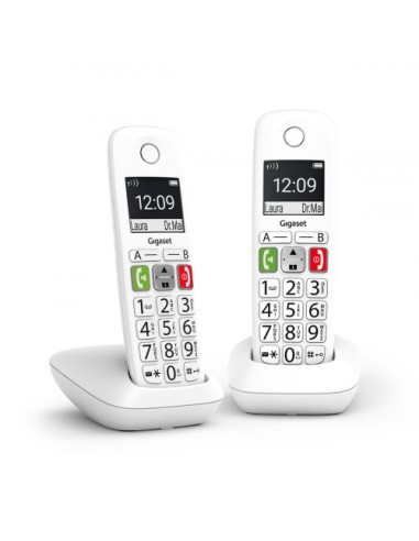 Gigaset E290 Duo Teléfono DECT/analógico Identificador de llamadas Blanco