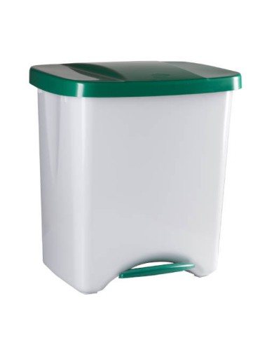 PAPELERA PEDALBIN ECOLOGIC 40L TAPA VERDE DENOX DP357