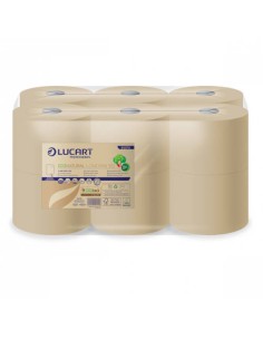 PAQUETE 12 ROLLOS HIGIENICO INDUSTRIAL ECONATURAL L-ONE MINI LUCART CE658