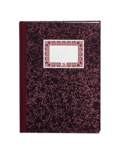 CUADERNO CARTONÉ CONTABILIDAD CAJA BURDEOS FOLIO NATURAL 100 HOJAS NUMERADAS DOHE 09951