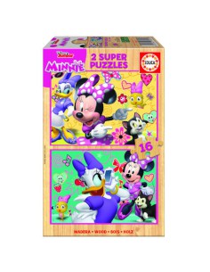 PUZZLE MADERA MINNIE HAPPY HELPERS 2X16 PIEZAS EDUCA BORRAS