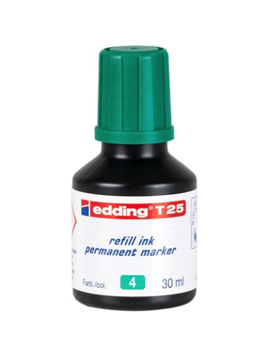 FRASCO TINTA PARA RELLENAR 25ML VERDE EDDING T25-004