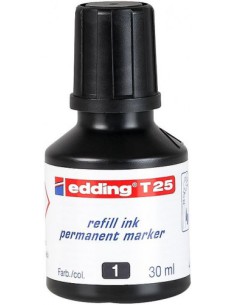 FRASCO TINTA PARA RELLENAR 25ML NEGRO EDDING T25-001