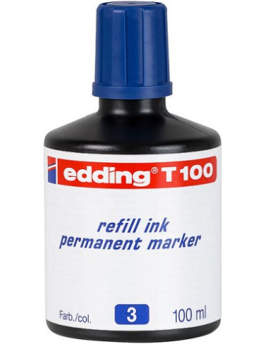 FRASCO TINTA PARA RELLENAR 100ML AZUL EDDING T100-03