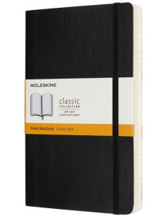 LIBRETA CLASICA MAYOR GROSOR NEGRA L (13X21CM) RAYADA TAPA BLANDA MOLESKINE QP616EXP