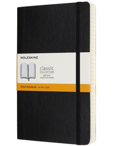 LIBRETA CLASICA MAYOR GROSOR NEGRA L (13X21CM) RAYADA TAPA BLANDA MOLESKINE QP616EXP