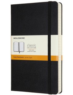 LIBRETA CLASICA MAYOR GROSOR NEGRA L (13X21CM) RAYADA TAPA DURA MOLESKINE QP060EXP