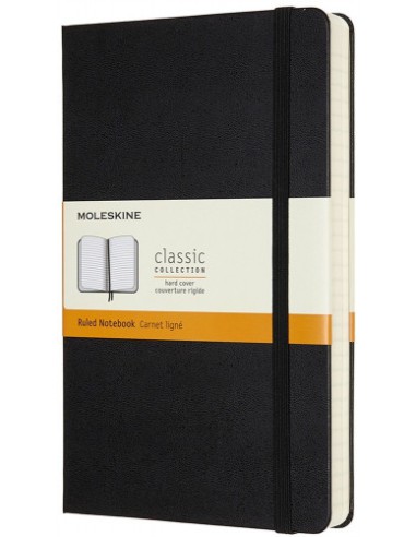LIBRETA CLASICA MAYOR GROSOR NEGRA L (13X21CM) RAYADA TAPA DURA MOLESKINE QP060EXP