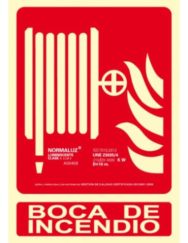 SEÑAL "BOCA DE INCENDIO" 210X300 PVC ROJO ARCHIVO 2000 6171-03H RJ