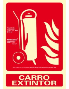 SEÑAL "CARRO EXTINTOR" 210X300 PVC ROJO ARCHIVO 2000 6171-02H RJ