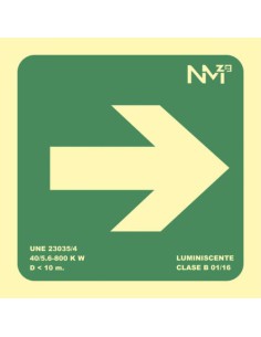 SEÑAL "FLECHA DERECHA" 224X224 PVC VERDE ARCHIVO 2000 6170-10HD VE