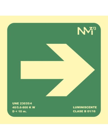 SEÑAL "FLECHA DERECHA" 224X224 PVC VERDE ARCHIVO 2000 6170-10HD VE