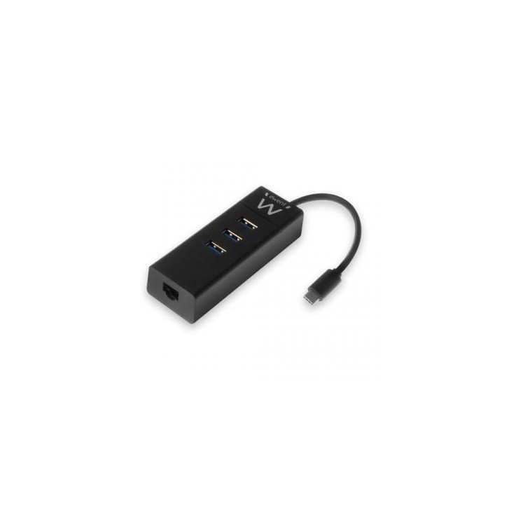 Ewent EW1141 hub de interfaz USB 3.2 Gen 1 (3.1 Gen 1) Type-C 5000 Mbit/s Negro