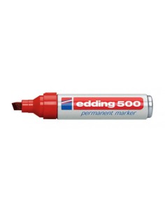 MARCADOR PERMANENTE PUNTA BISELADA 2-7MM 500 ROJO EDDING 500-02