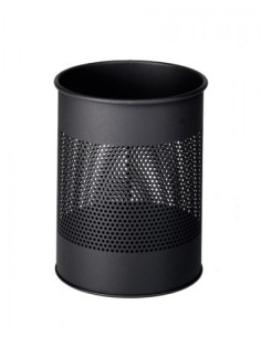 PAPELERA METALICA DE 15L PERFORADA COLOR NEGRO DURABLE 3310-01
