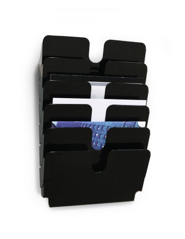 DISPENSADOR PARED FLEXIPLUS 6 COMPARTIMENTOS A4 HORIZONZAL NEGRO DURABLE 1700014061