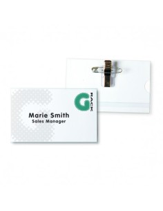 KIT DE 50 IDENTIFICADORES CON PINZA + IMPERDIBLE 75X40MM INCLUYE TARJETAS TARIFOLD 200570