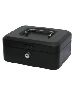 CAJA CAUDALES CON BANDEJA Y CIERRE TAMAÑO MEDIANA 20X9,5X15 CM. NEGRA BISMARK 318736