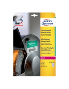 PAQUETE 10 HOJAS ETIQUETAS MUY RESISTENTES DE POLIETILENO FLEXIBLE-45,7 X 21,2 MM AVERY L7911-10