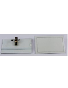 CAJA 50 FUNDAS IDENTIFICACION PVC RIGIDO APAISADO 55X87MM CON PINZA+IMPERDIBLE IBERPLAS 2076PI50