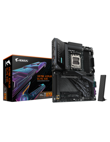 PLACA GIGABYTE X870 AORUS ELITE X,AMD,AM5,X870,4DDR5,256GB,1HDMI+2USB4,2SATA6+2M.2,5GBLAN+WIFI7+BT5.4,10USB3.2,ATX