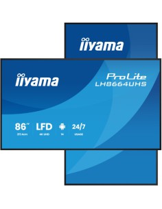 MONITOR IIYAMA 86" 3840X2160, UHD IPS DLED 450CD/M / 8MS, LANDSCAPE-PORTRAIT / MM 2X 16W, 2X HDMI, USB C / 2X USB 2.0 / WIFI, LA