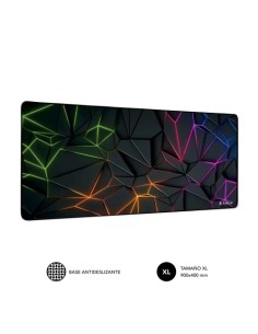 SUBBLIM Neon Obsidian XL Alfombrilla de ratón para juegos Negro, Multicolor