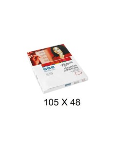 CAJA 100 HOJAS ETIQUETAS ADHESIVAS ILC BLANCA 105X48 FABRISA 15316