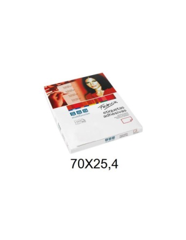 CAJA 100 HOJAS ETIQUETAS ADHESIVAS ILC BLANCA 70X25,4 FABRISA 15299