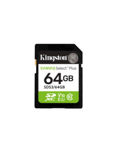 Kingston Technology 64 GB SDXC Canvas Select Plus Gen3 100 MB/s C10 UHS-I U1 V10