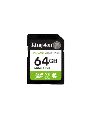 Kingston Technology 64 GB SDXC Canvas Select Plus Gen3 100 MB/s C10 UHS-I U1 V10