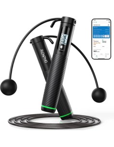 RENPHO SMART JUMP ROPE - ADDITIONAL CORDLESS OPTION - BLACK