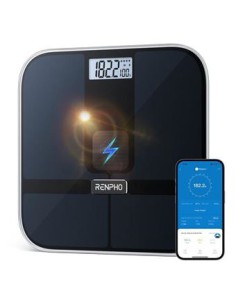 RENPHO ELIS SOLAR 2 - SMART BODY SCALE - ITO - BLE - 11X11X0.9 INCH - BLACK