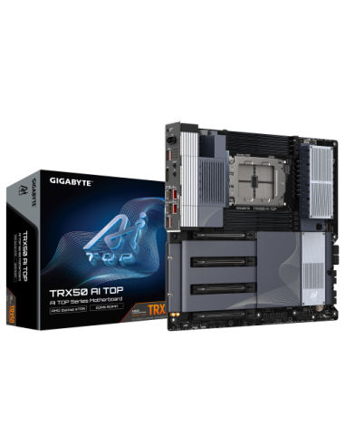 GIGABYTE TRX50 AI TOP-2B Placa Base Procesadores AMD Ryzen Threadripper PRO 7000, VRM digital de 16+8+4 fases, hasta 5200 MHz DD
