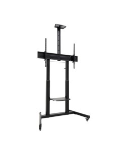 TooQ “AQUILES” Soporte de Suelo con Ruedas con Regulación de Altura para Pantallas 60"-100", Negro