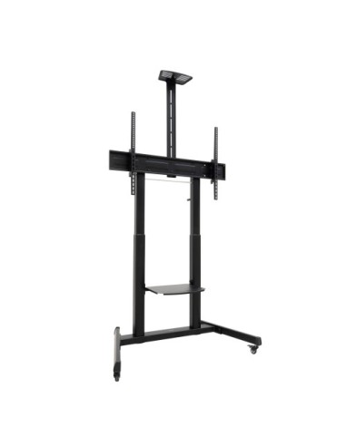 TooQ “AQUILES” Soporte de Suelo con Ruedas con Regulación de Altura para Pantallas 60"-100", Negro