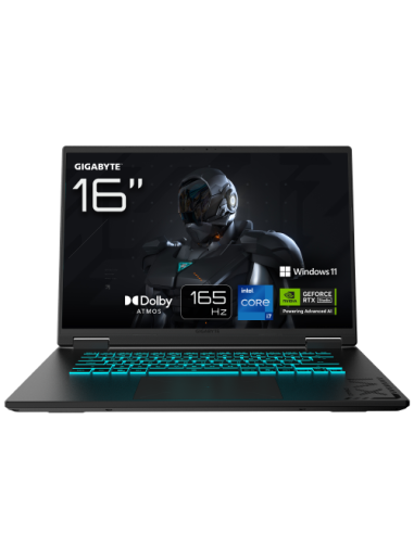 GIGABYTE GAMING A16 CWH Portátil Gaming - 16,0“, 165Hz WQXGA, Intel Core i7-13620H, NVIDIA RTX 5070, 32GB DDR5 5200MHz, 1TB Gen4