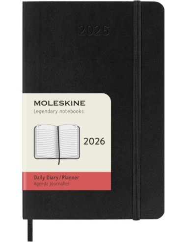 AGENDA 2026 TAPA BLANDA 12 MESES DIARIA P (9 x 14 CM) NEGRA MOLESKINE DSB12DC2Y26