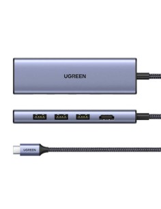 Ugreen 20956A hub de interfaz USB Tipo C 5000 Mbit/s Plata