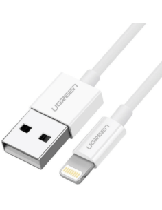 Ugreen cable USB 2.0 A lightning 2m, 5V/2.4A iPhone 7 / 7plus / 6S/ 6 / 6 Plus, iPhone 5s/5c/5, iPad Mini/Mini 2, iPad 1 m Blanc