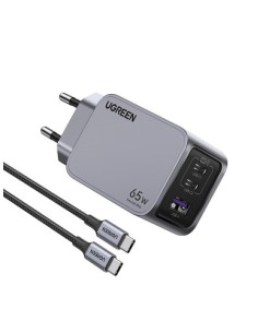 Ugreen 25871 cargador de dispositivo móvil Universal Gris Corriente alterna Carga rápida Interior