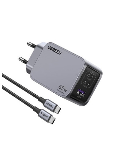 Ugreen 25871 cargador de dispositivo móvil Universal Gris Corriente alterna Carga rápida Interior