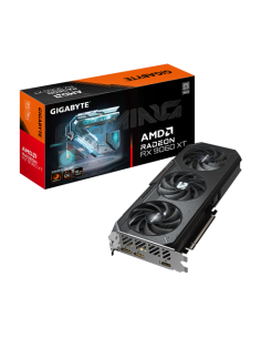 GIGABYTE Radeon RX 9060 XT GAMING OC 16G Tarjeta Gráfica - 16GB GDDR6, 128bit, PCI-E 5.0, 3320 MHz Frecuencia del núcleo, 2 x Di