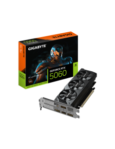 GIGABYTE GeForce RTX 5060 OC Low Profile 8G Tarjeta Gráfica - 8GB GDDR7, 128bit, PCI-E 5.0, 2512 MHz Frecuencia del núcleo, 3 x 