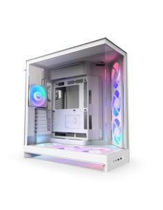 CAJA NZXT H9 FLOW RGB+ (2025) DUAL-CHAMBER MID-TOWER CASE W/ RGB FANS & CONTROLLER - ALL WHITE