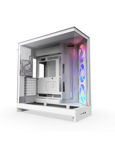 CAJA NZXT H9 FLOW RGB (2025) DUAL-CHAMBER MID-TOWER CASE W/ RGB FANS - ALL WHITE