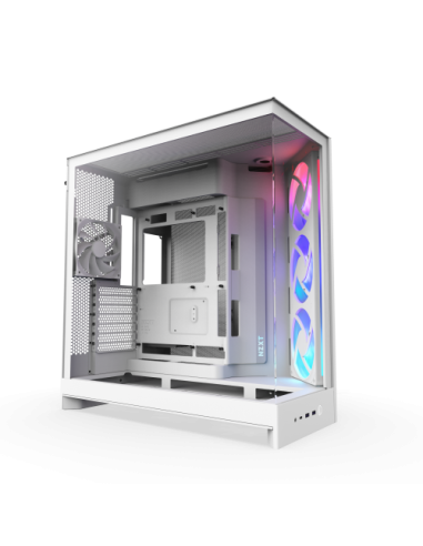 CAJA NZXT H9 FLOW RGB (2025) DUAL-CHAMBER MID-TOWER CASE W/ RGB FANS - ALL WHITE