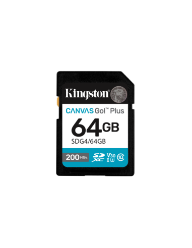 Kingston Technology 64GB SDXC Canvas Go Plus Gen4 200MB/s C10 UHS-I U3 V30